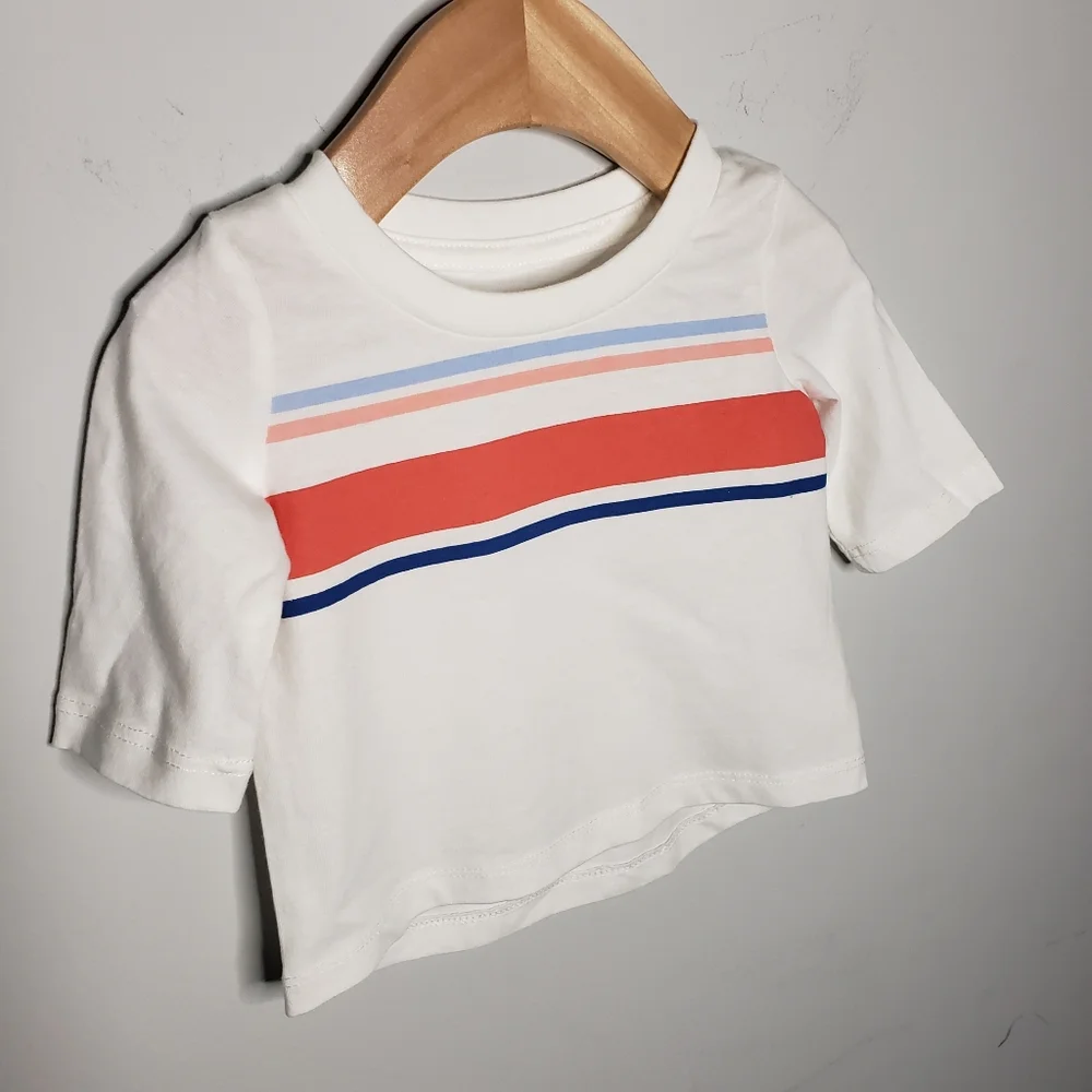 NWT Gymboree 0-3 Months Baby Varsity Stripe Three Quarter Sleeve Top